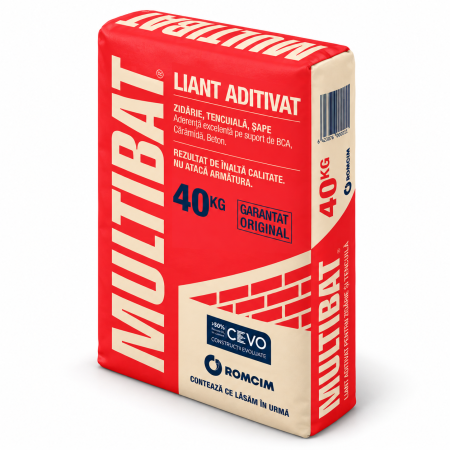 Liant aditivat Romcim Multibat pentru zidarie si tencuiala, 40 kg